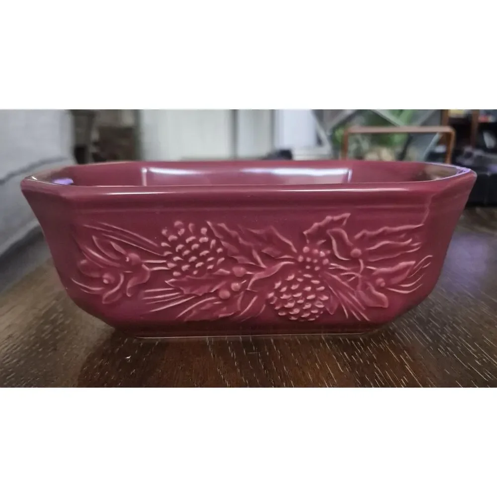 Longaberger Pottery Paprika Mini Small Loaf Bread Pan Woven Traditions